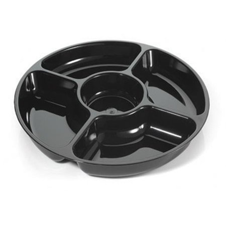 FINELINE SETTINGS Fineline Settings 3506-CL Platter Pleasers 12 in. 5 Clear Compartment Tray 3506-CL